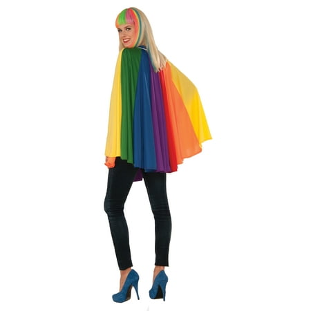 Adult Rainbow Cape Cloak 30/" Long Fancy Dress Costume Gay Pride Mens Womens